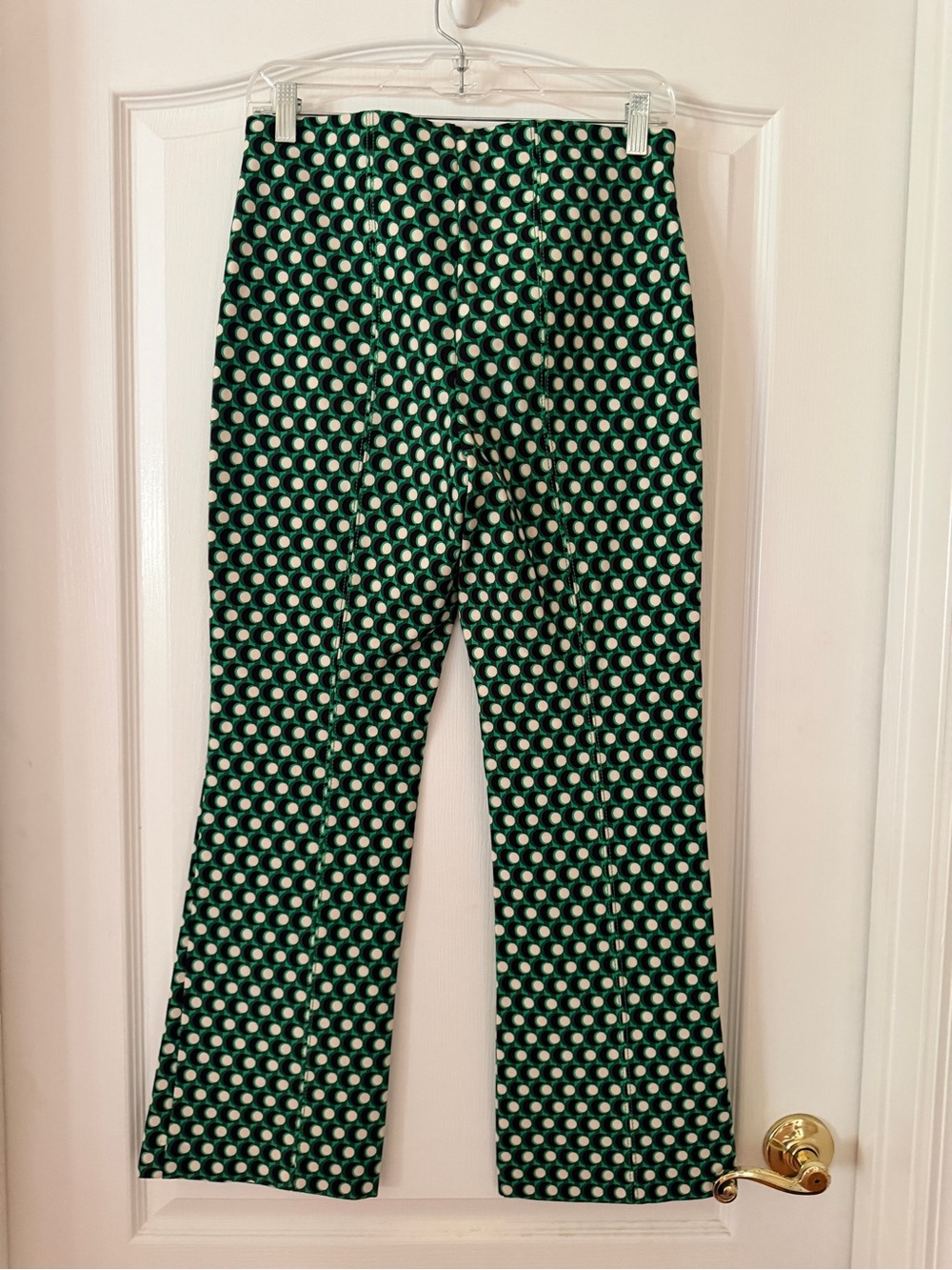 Anthropologie Green and White Polka Dot Ankle Pants - Picture 4 of 4